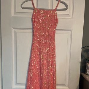 Sequence orange dress